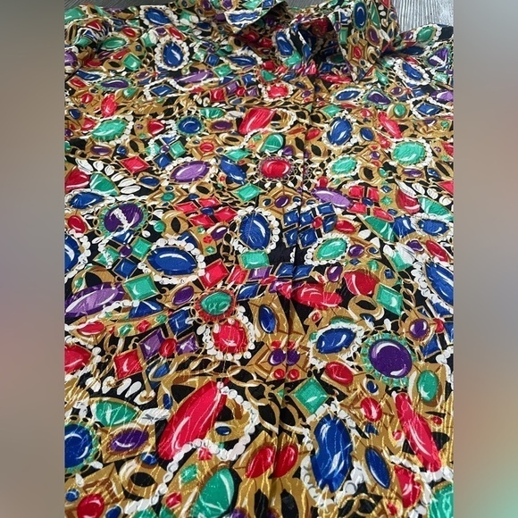 Vintage Tanjay Gems print blouse button down size 10 rare - Picture 3 of 6
